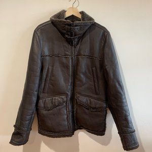 Ted Baker Shearling Leather Jacket